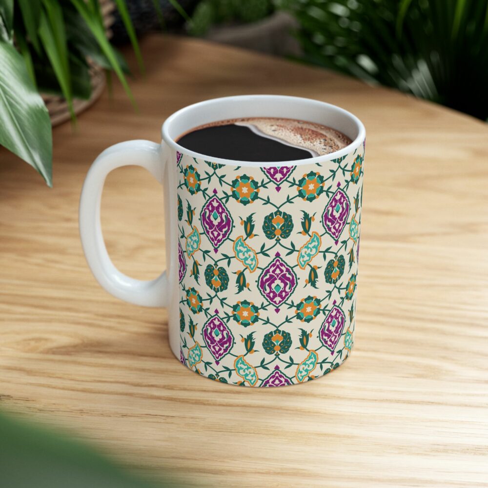 Beige and Green Mug