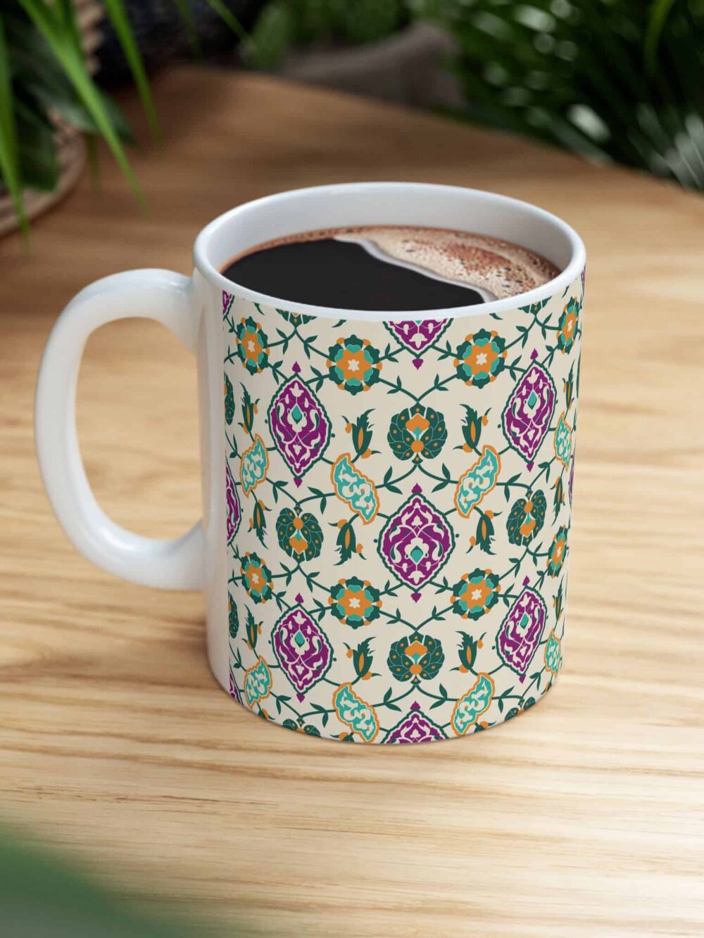 Beige and Green Mug