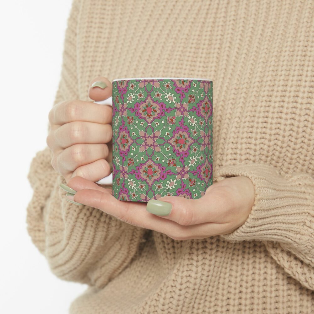 Mug - Green Persian Design