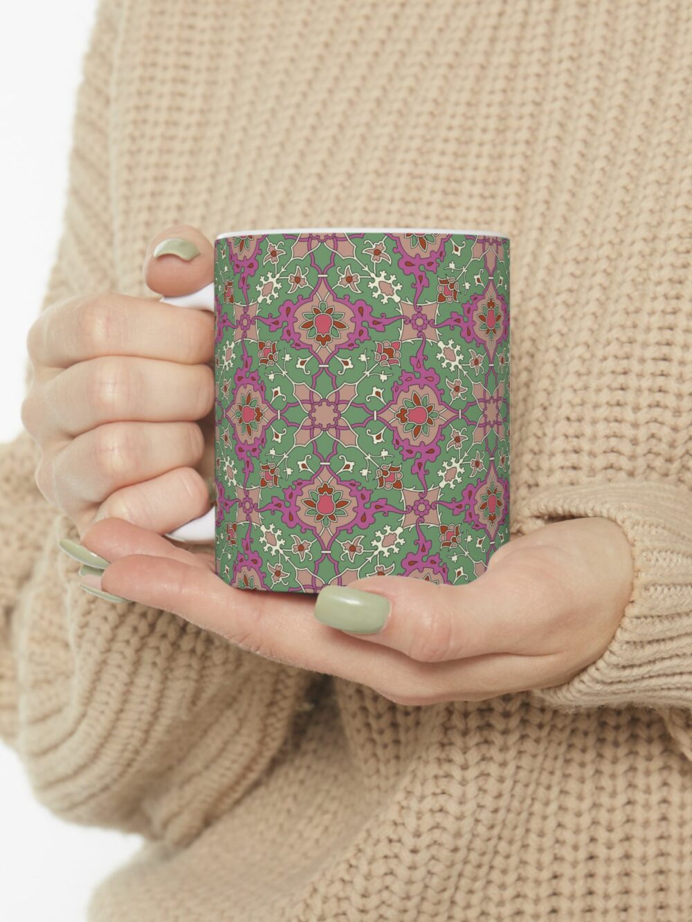 Mug - Green Persian Design