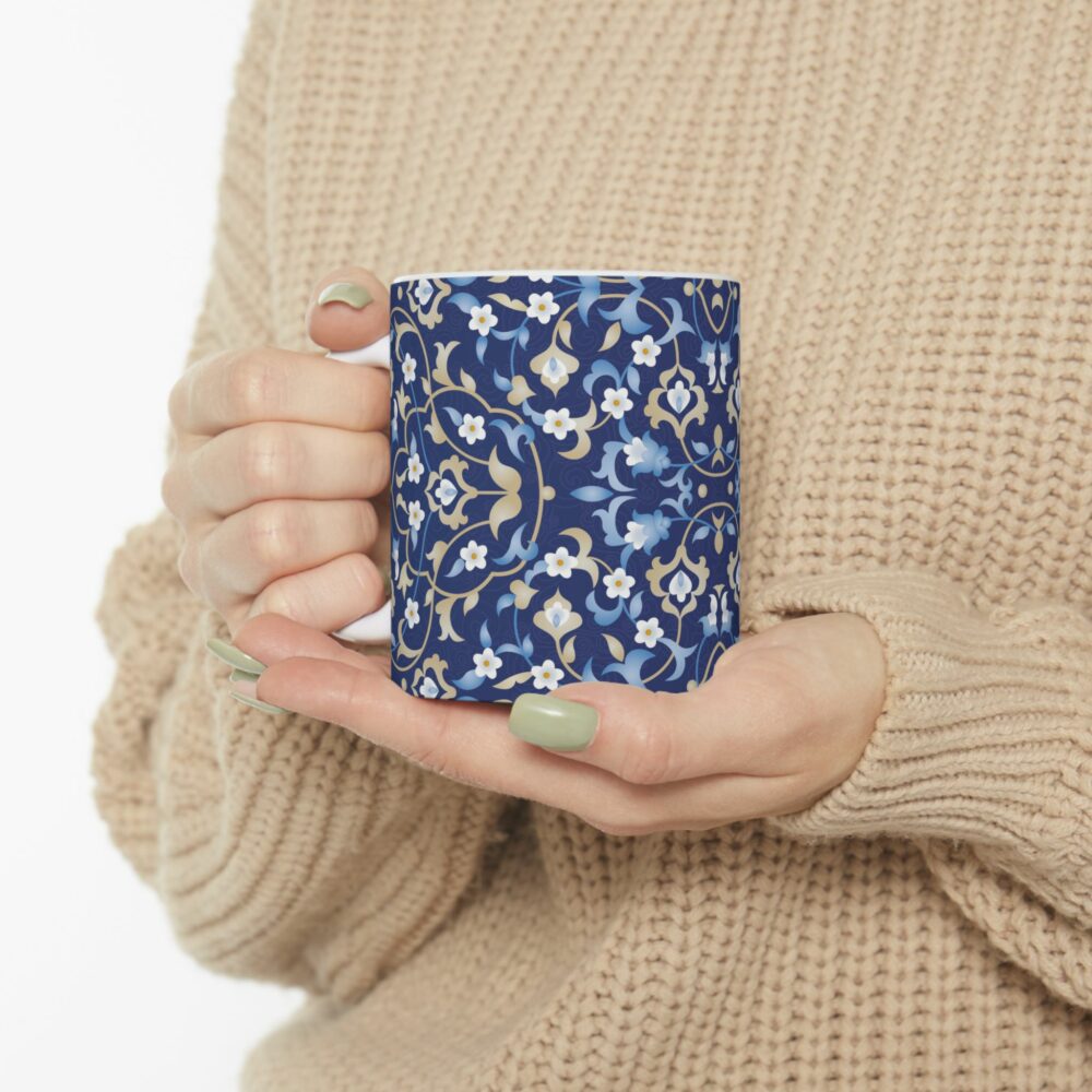 Mug - Persian Blue Floral Design 11oz