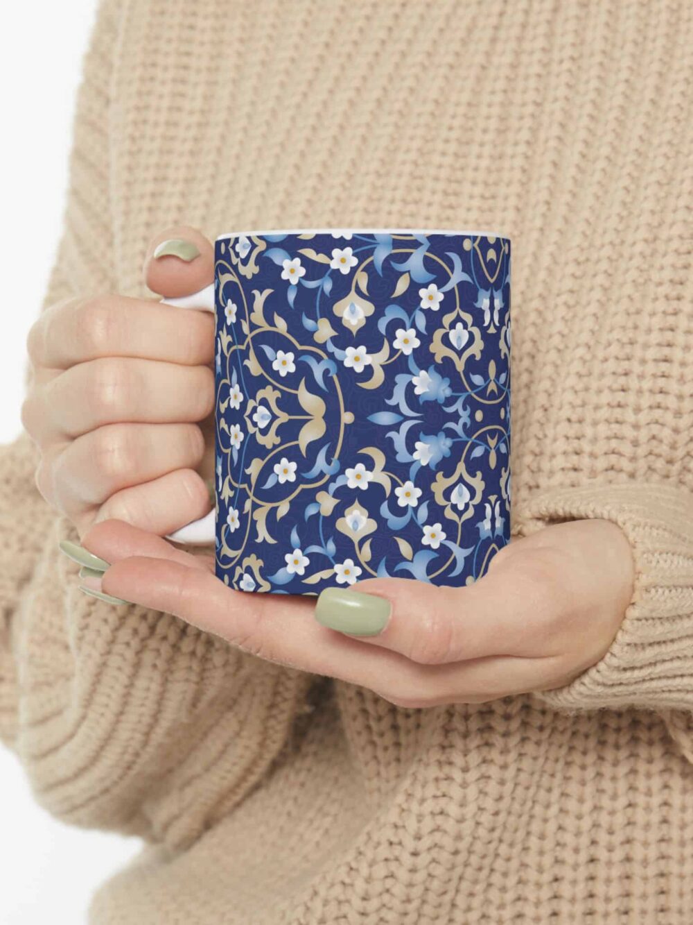 Mug - Persian Blue Floral Design 11oz