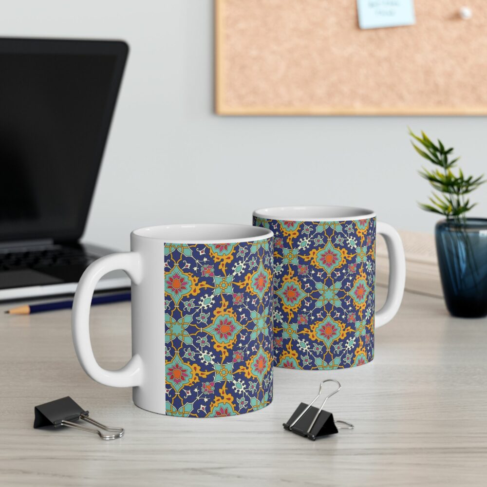 Navy Persian Design Ceramic Mug