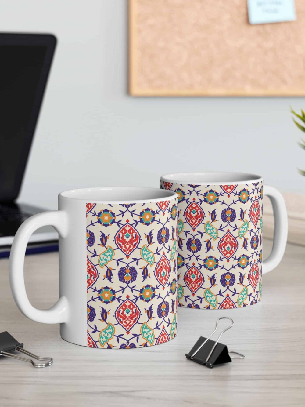 Beige and Navy Mug