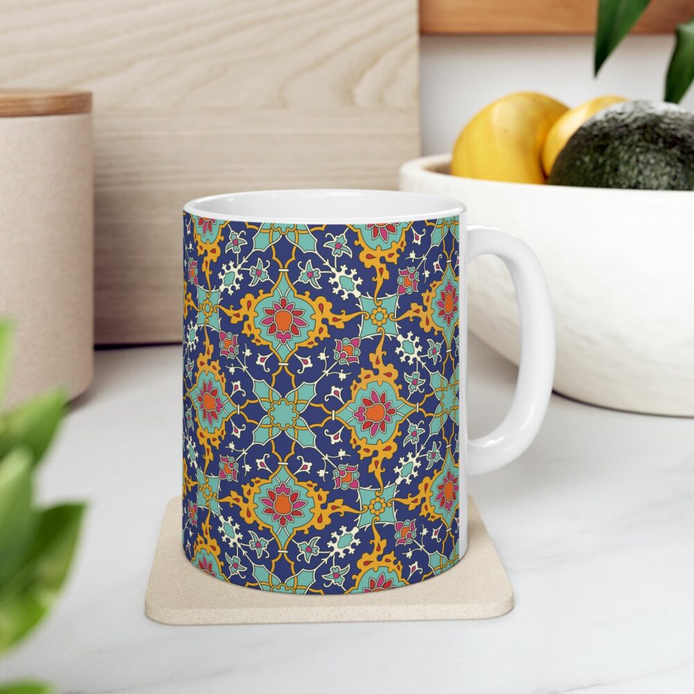 Navy Persian Design Ceramic Mug