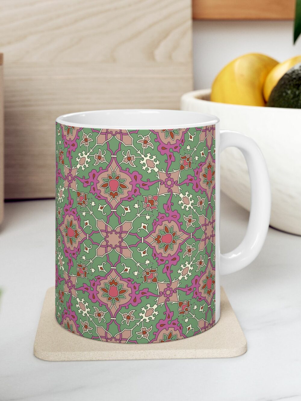 Mug - Green Persian Design