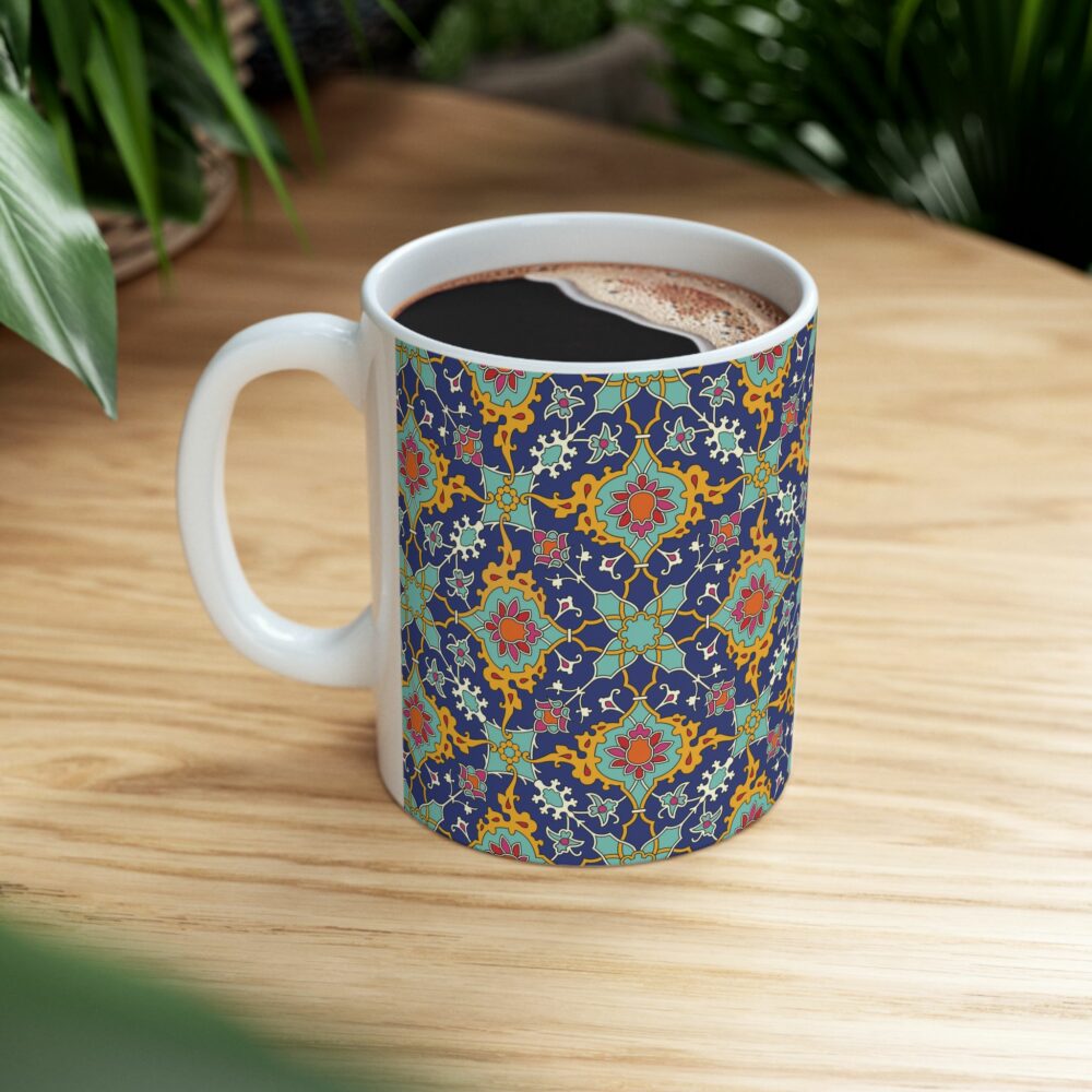 Navy Persian Design Ceramic Mug