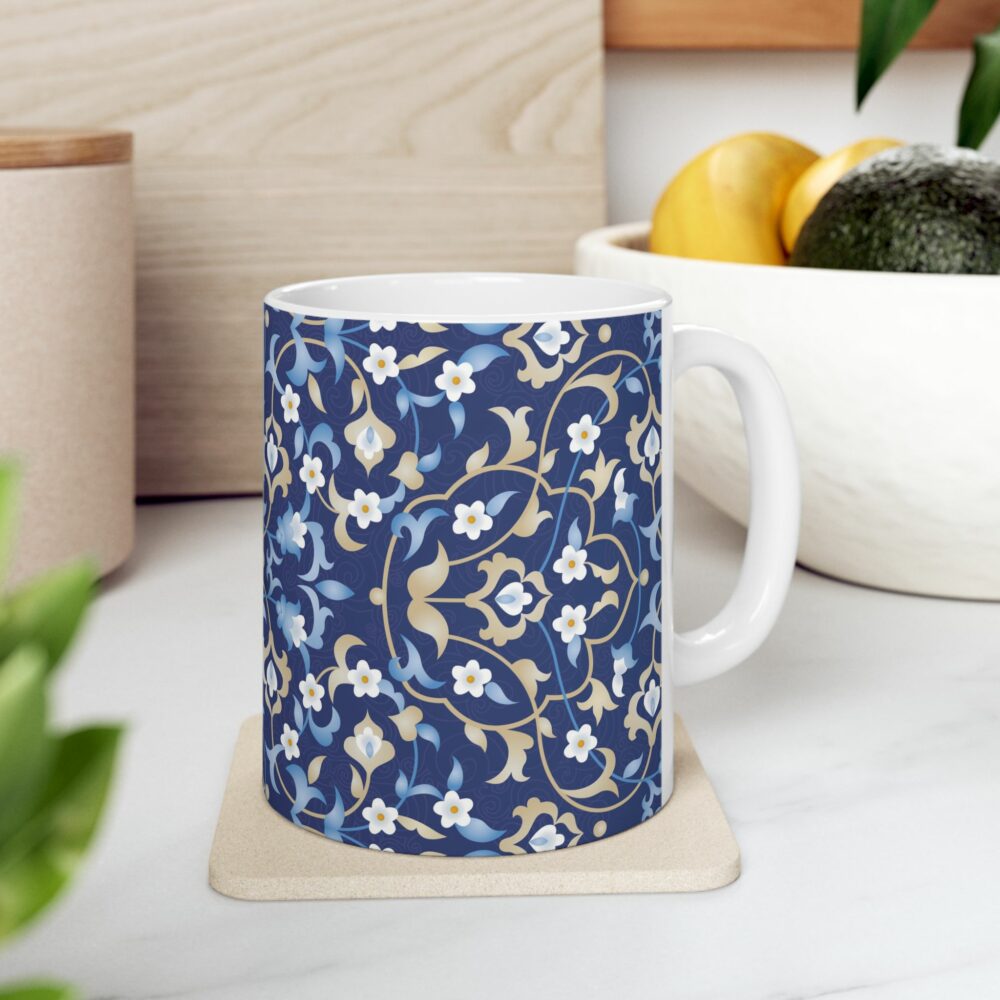 Mug - Persian Blue Floral Design 11oz