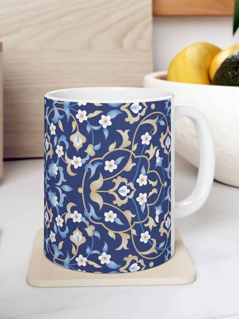 Mug - Persian Blue Floral Design 11oz