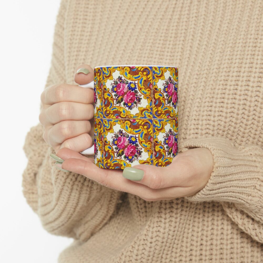 Floral Tile Design Mug