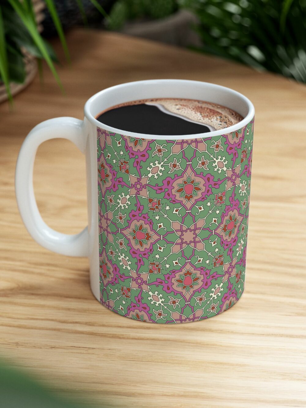 Mug - Green Persian Design