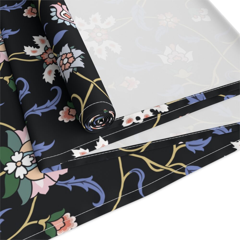 Black Floral Design Runner