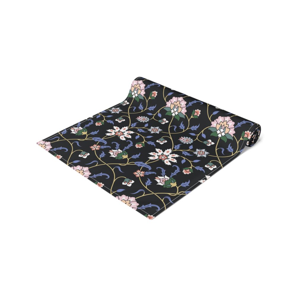 Black Floral Design Runner