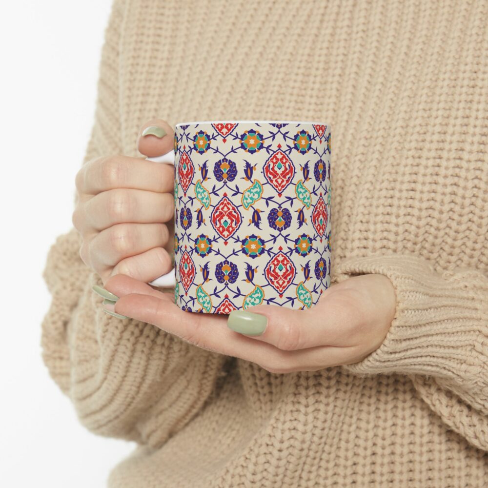 Beige and Navy Mug