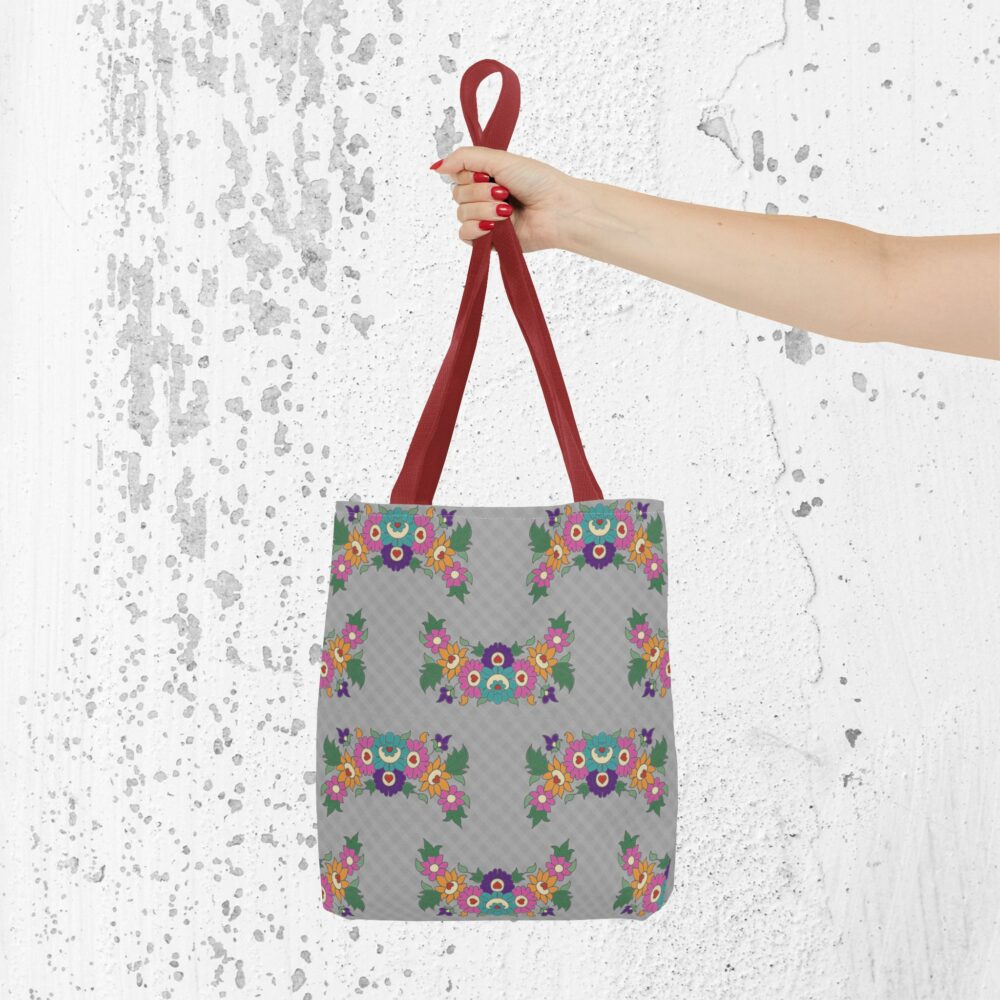 Tote Bag with Gray Garden Design