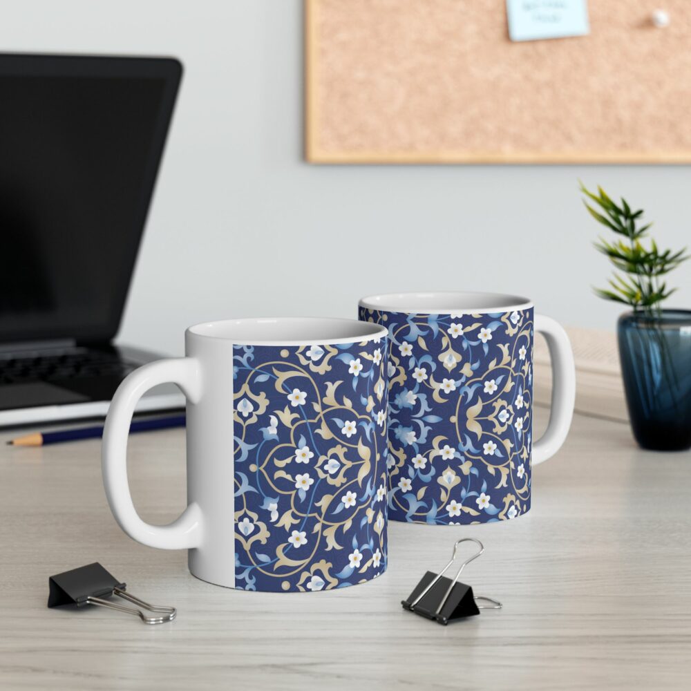 Mug - Persian Blue Floral Design 11oz