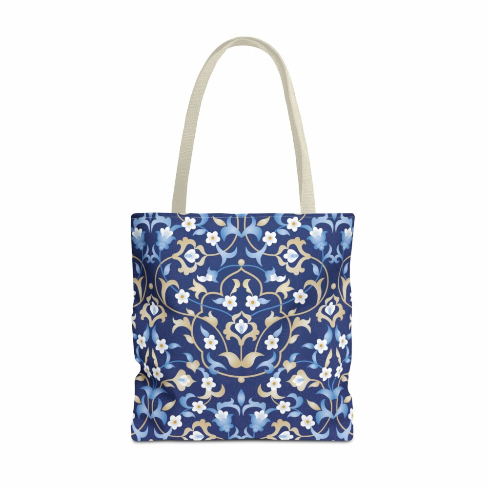 Navy Persian Floral Tote Bag