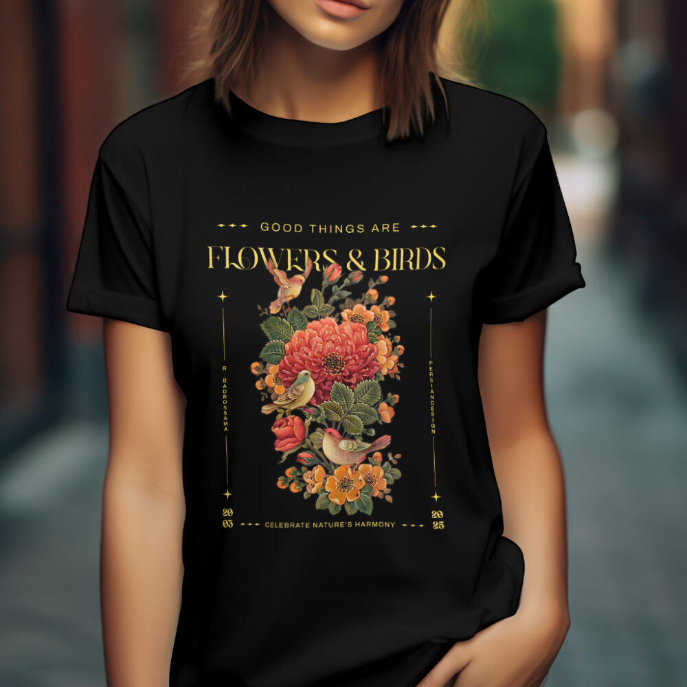 Flowers and Birds Tee Shirt