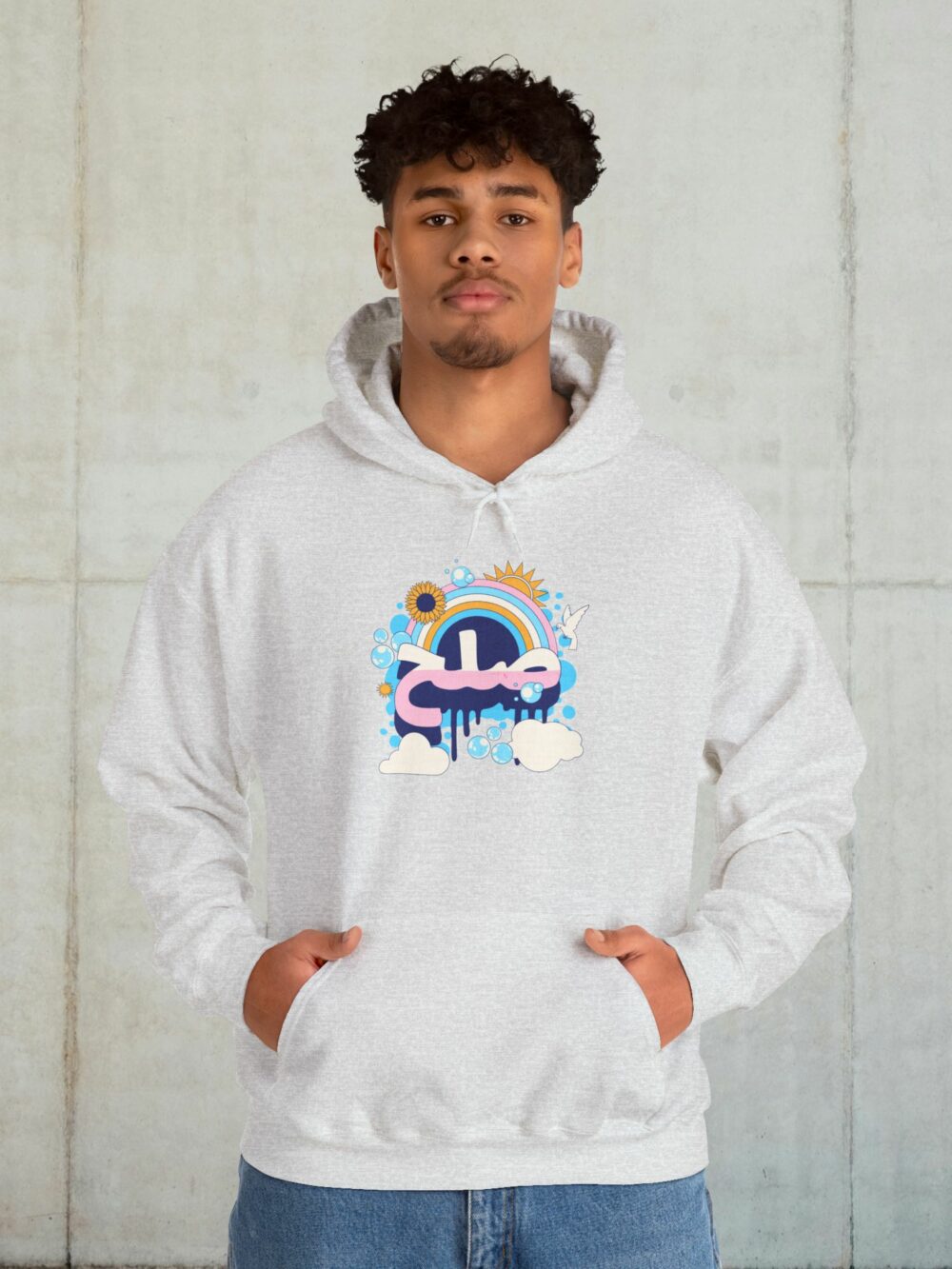 Hooded Sweatshirt with Peace - صلح Design