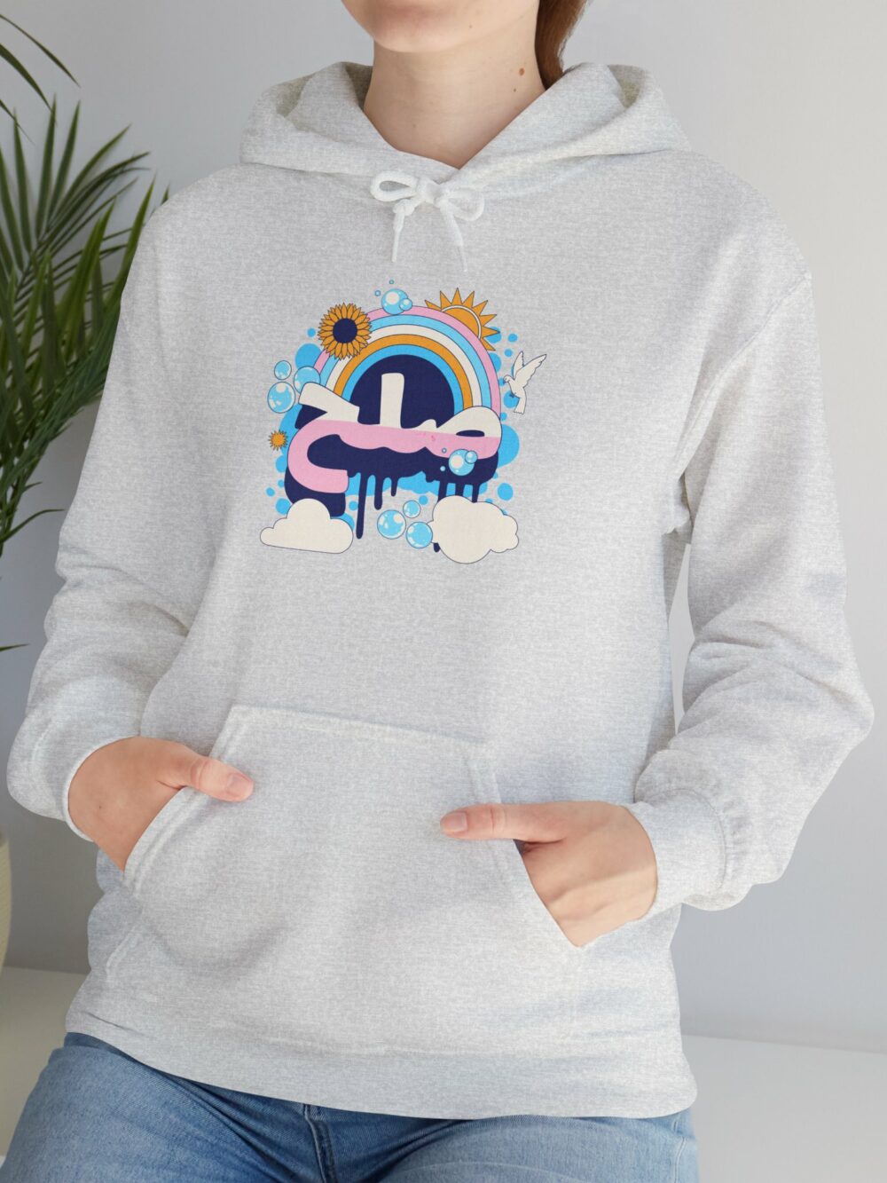 Hooded Sweatshirt with Peace - صلح Design