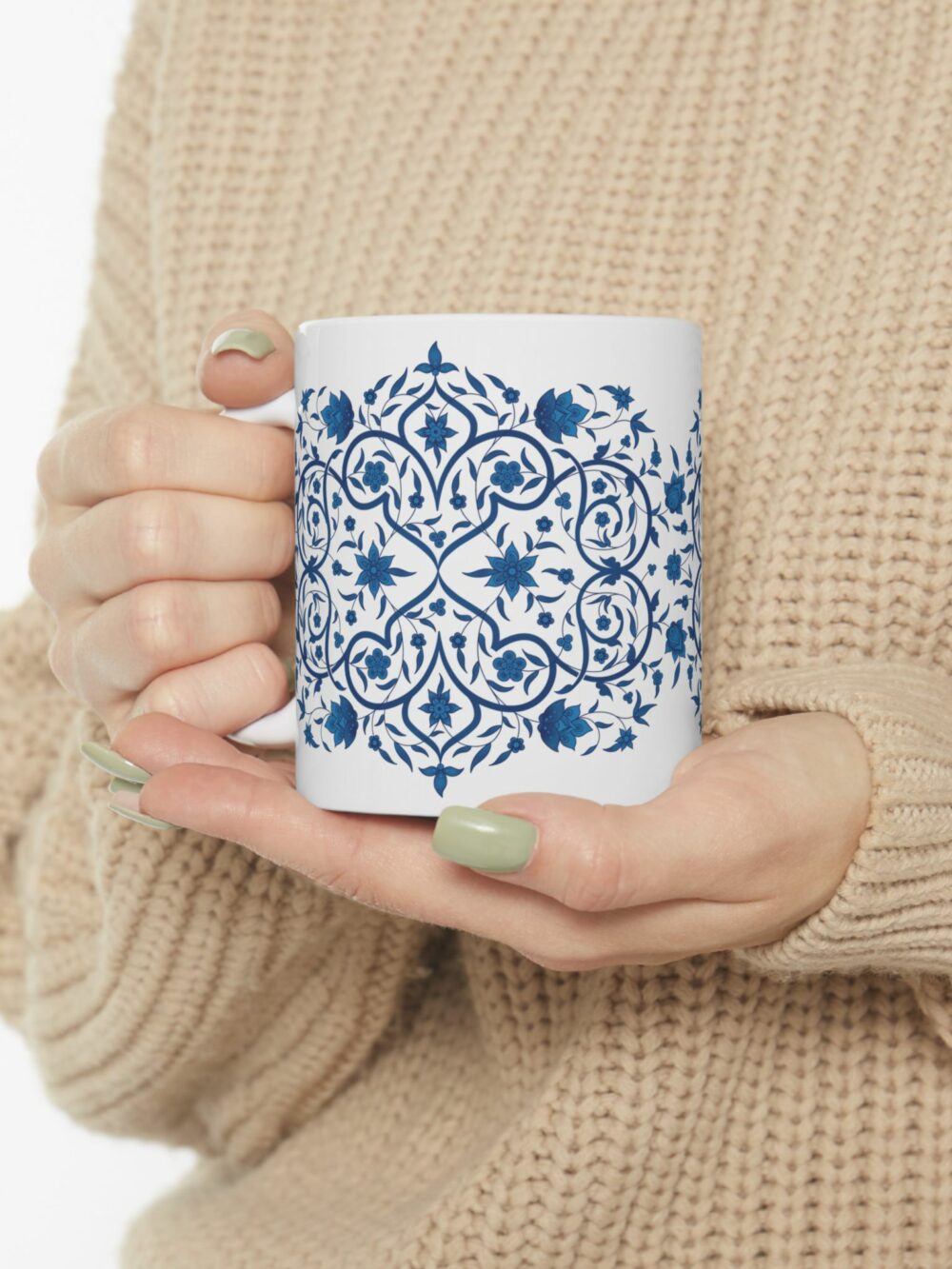 Blue Persian Floral Ceramic Mug