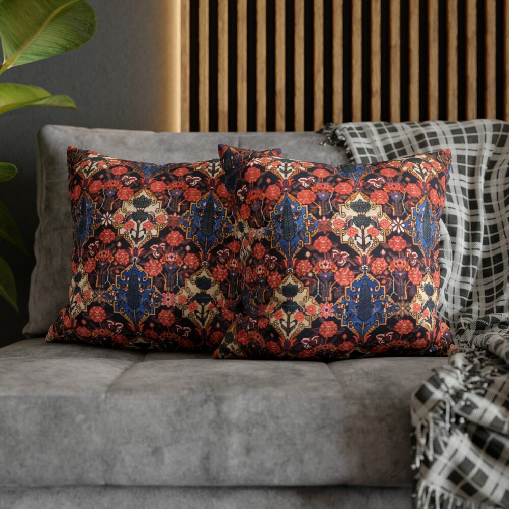 Cushion Cover with Diamond Persian Rug Design