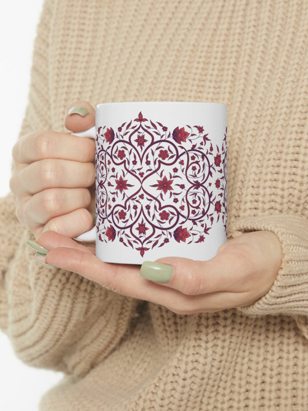 Red Persian Floral Ceramic Mug