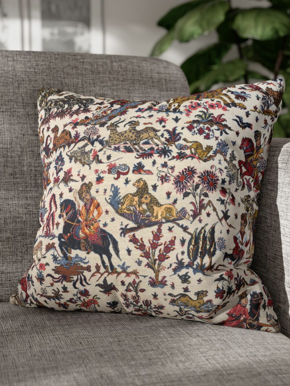 Cushion Cover - Hunting Persian Rug Design