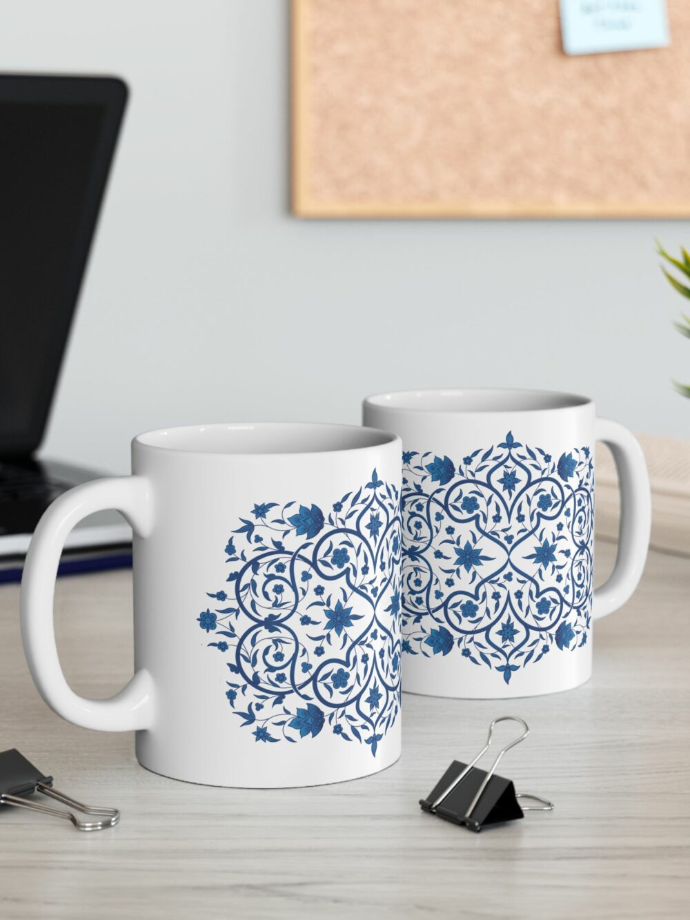 Blue Persian Floral Ceramic Mug