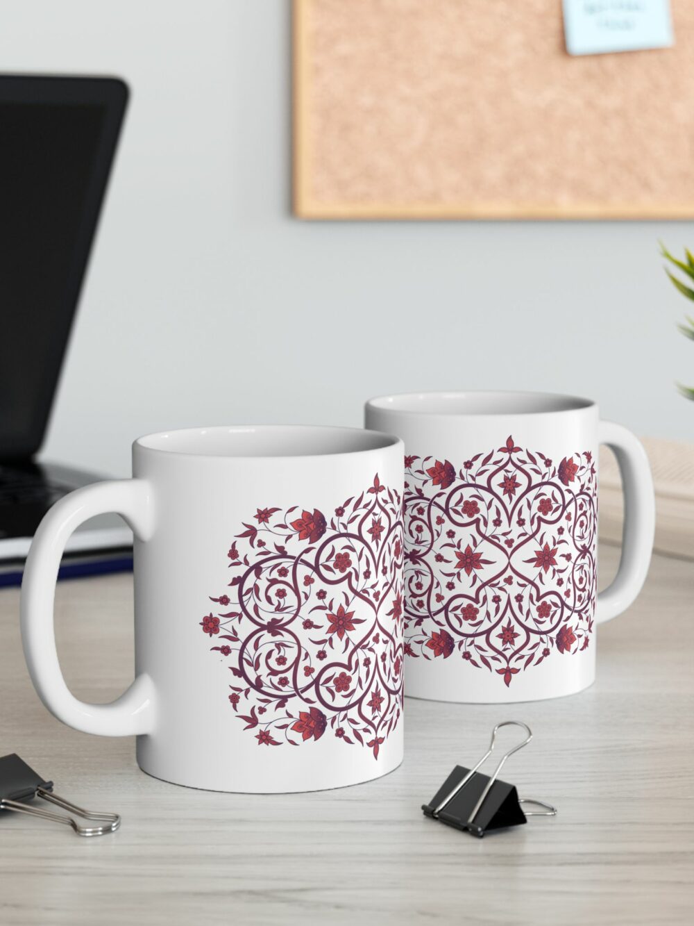 Red Persian Floral Ceramic Mug