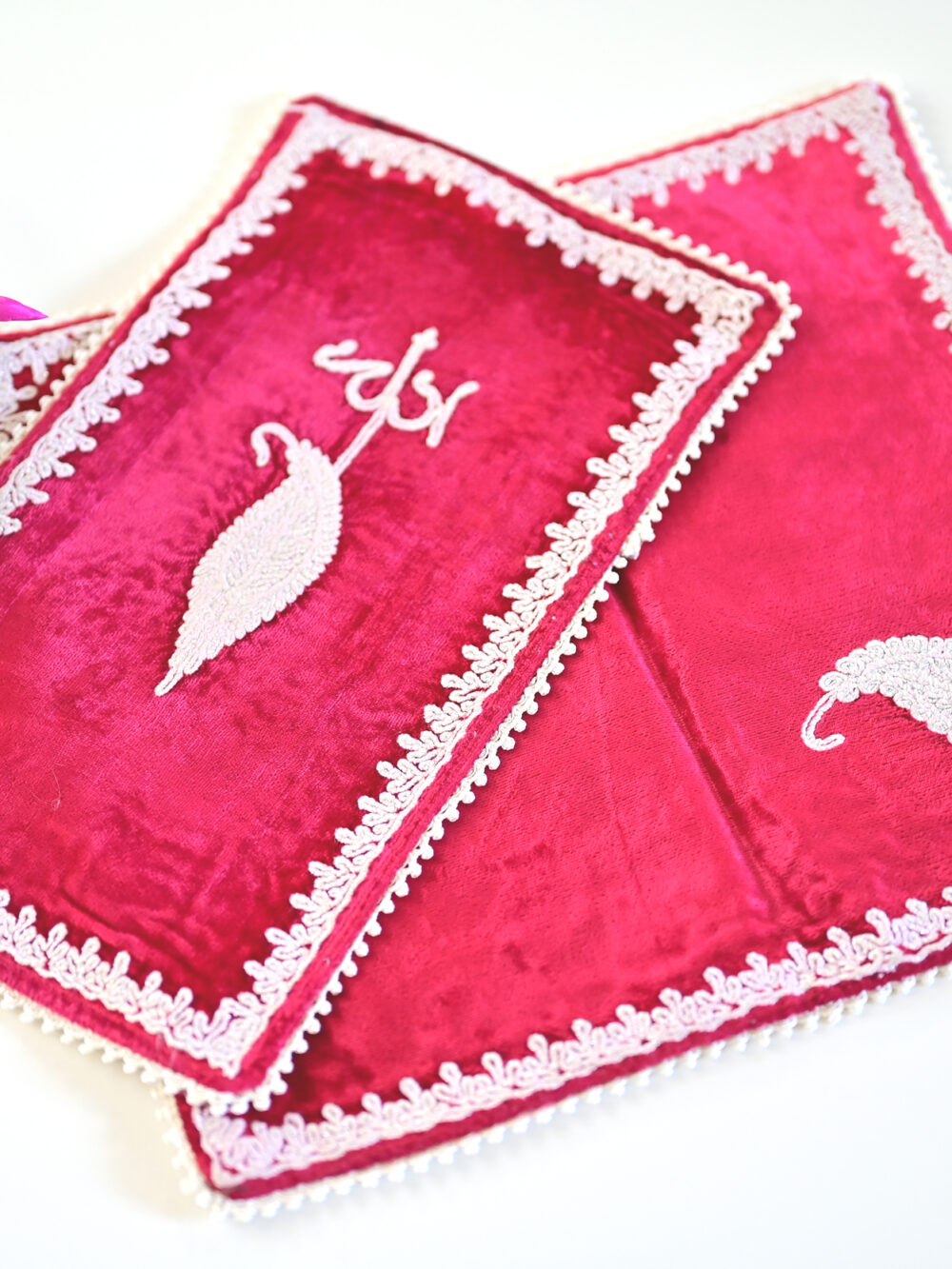 Vintage Pink Velvet Cloths - Set of 2