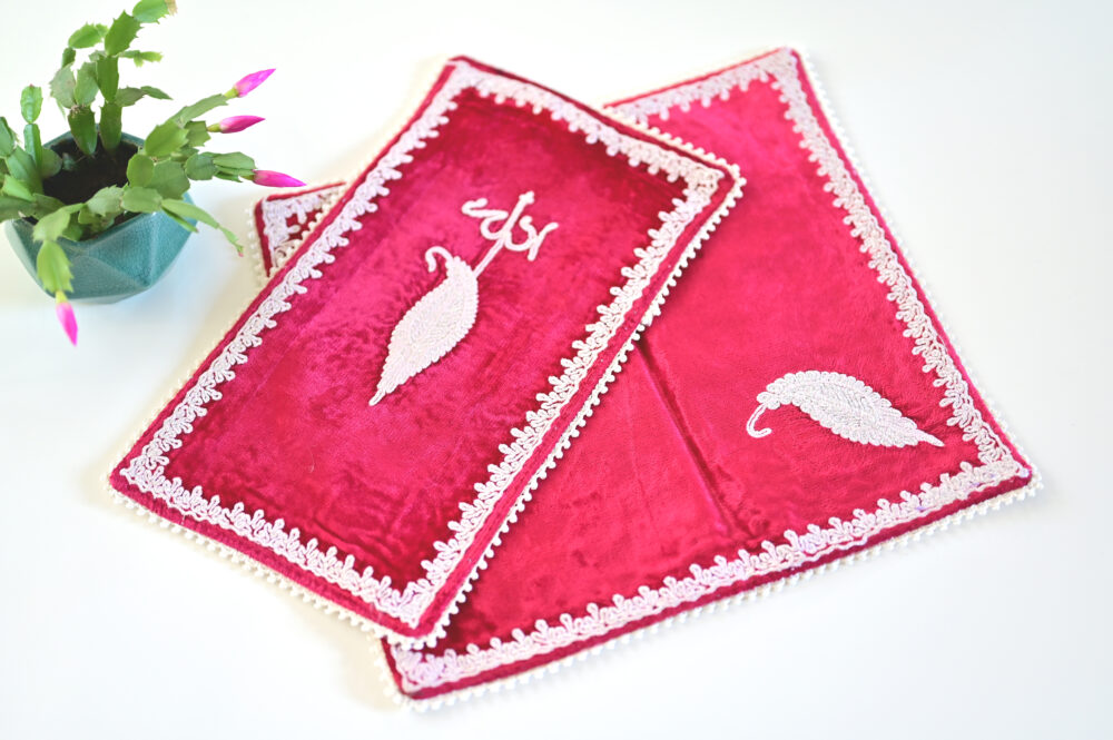 Vintage Pink Velvet Cloths - Set of 2