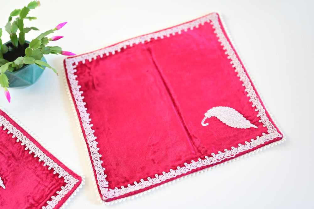 Vintage Pink Velvet Cloths - Set of 2