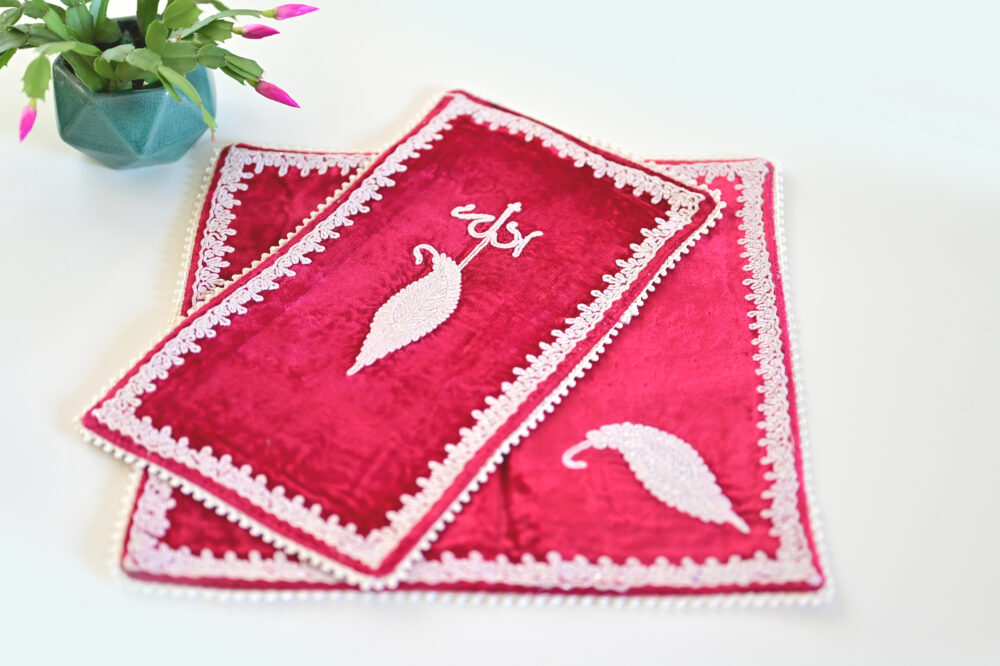 Vintage Pink Velvet Cloths - Set of 2