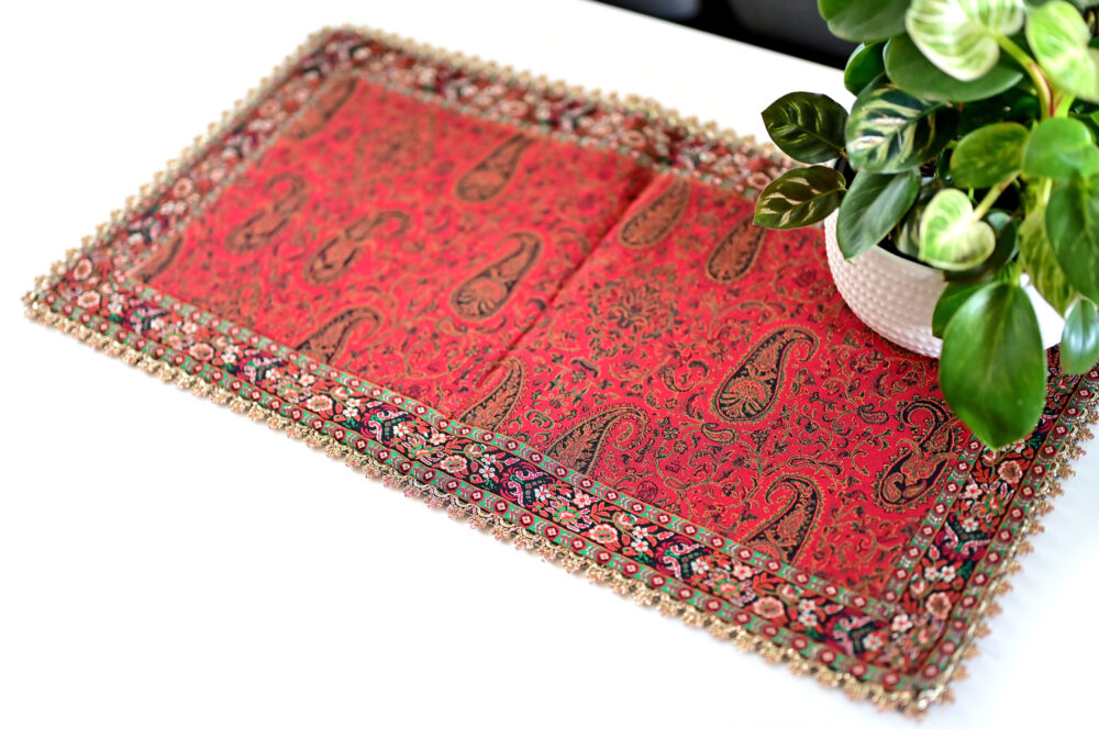 Persian Termeh Table Runner with Satin Lining – 35×65 cm