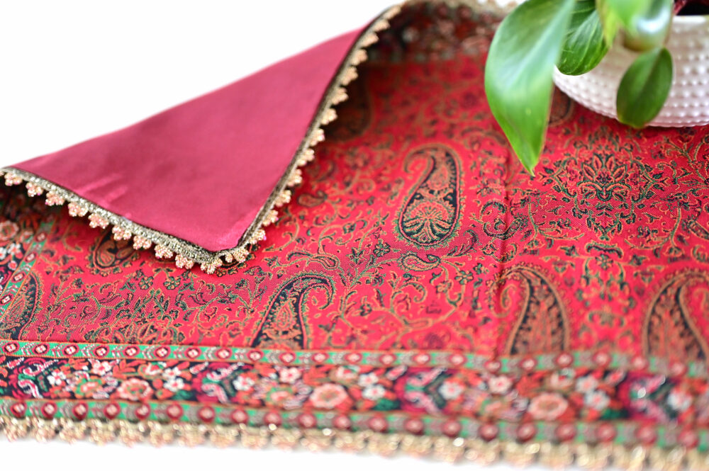 Persian Termeh Table Runner with Satin Lining – 35×65 cm